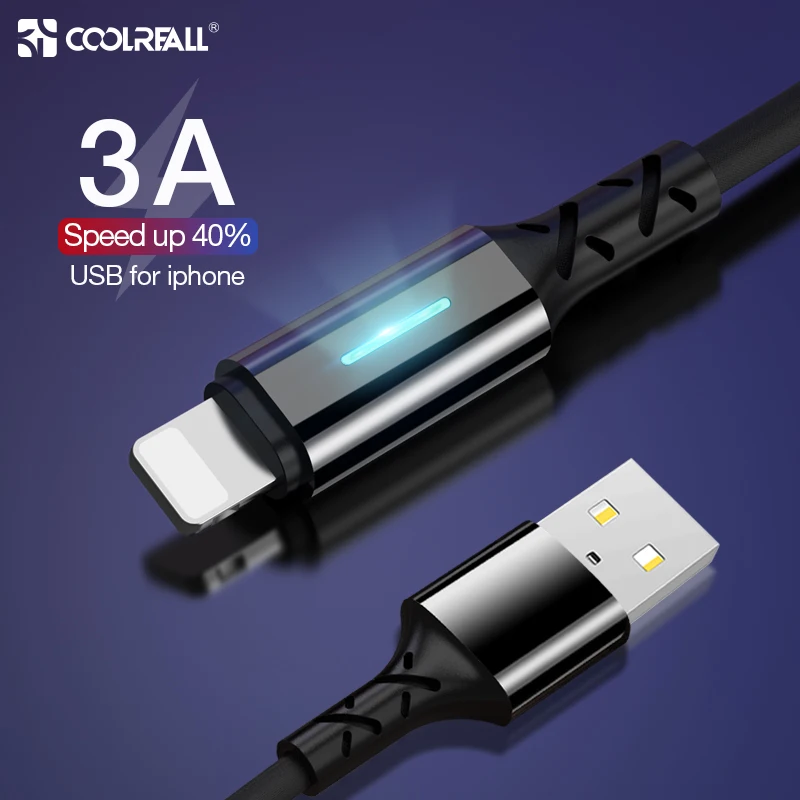 Coolreall LED الإضاءة كابل الشاحن لباد سريع شحن كابل الشاحن المحمول الهاتف كابل بيانات usb ل فون X 8 7 كابل يو اس بي Coolreall LED الإضاءة كابل الشاحن لباد سريع شحن كابل الشاحن المحمول الهاتف كابل بيانات usb ل فون X 8 7 كابل يو اس بي