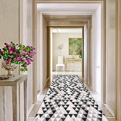 Else серый розовый черный треугольник геометрический 3d принт нескользящие микрофибры Моющиеся длинные бегуны Коврики для прихожей