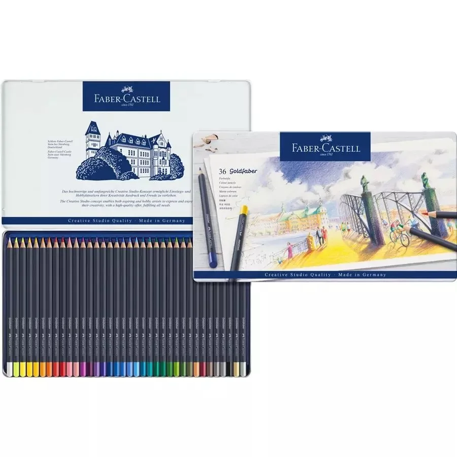 Оригинальный Faber Castell Goldfaber цветные гексагональные карандаши олова 36 Набор