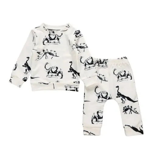 

Newborn Baby Boys Girls Clothes Sets Tops T Shirt Long Sleeve Pants Cotton Cute Animals Clothes Outfits Clothing Set Baby Boy