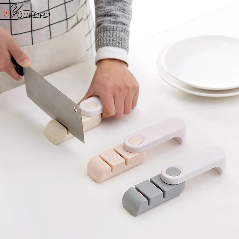 

OYOURLIFE 1pc Kitchen Knife Sharpener Foldable Professhional Two Stages Ceramic Diamond Non-slip Sharpeners Knives Tools