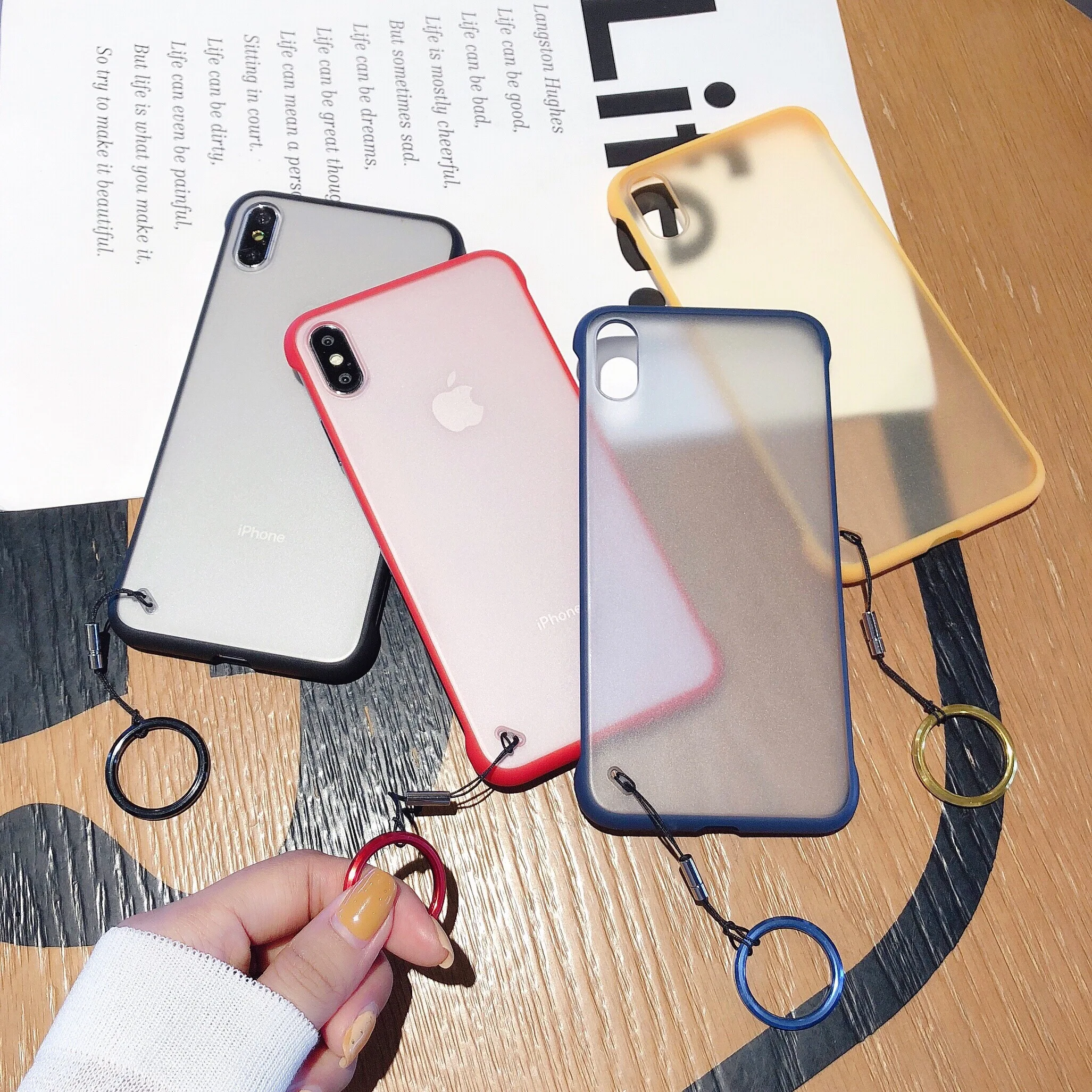 

PIXIU Frameless Transparent Phone Case For iPhone X XS XR XS Max 8 7 6 6S Plus Anti-fingerprint Protective Back Cover