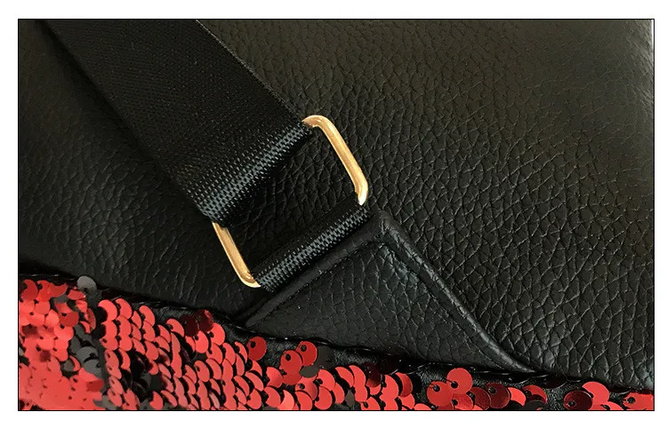 MJ Sequin Backpack Women Fashion Sequined PU Leather Backpack Travel Bag Female Shining Daypack for Teenage Girls (20)