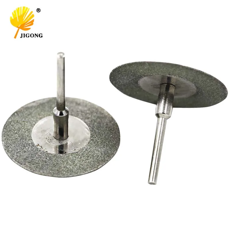 10pcs 30mm Diamond Grinding Wheel Slice with Two 2pcs 3mm Shank Mandrels for Dremel Rotary Tool