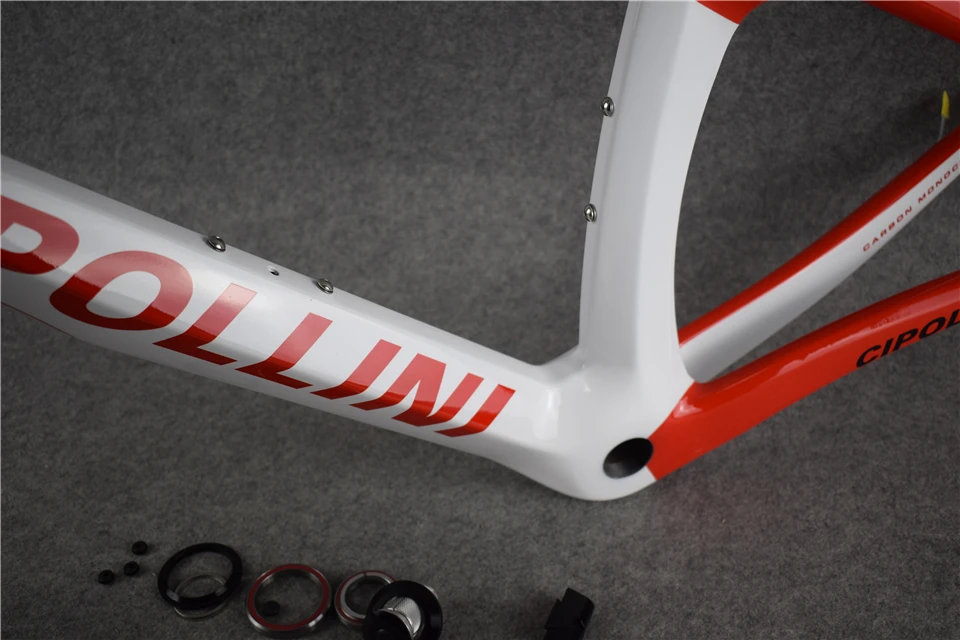 Excellent T1000 3K/1K White-Red MCipollini NK1K carbon road bike frame CARROWTER bicycle frameset with Matte/Glossy for selection 4