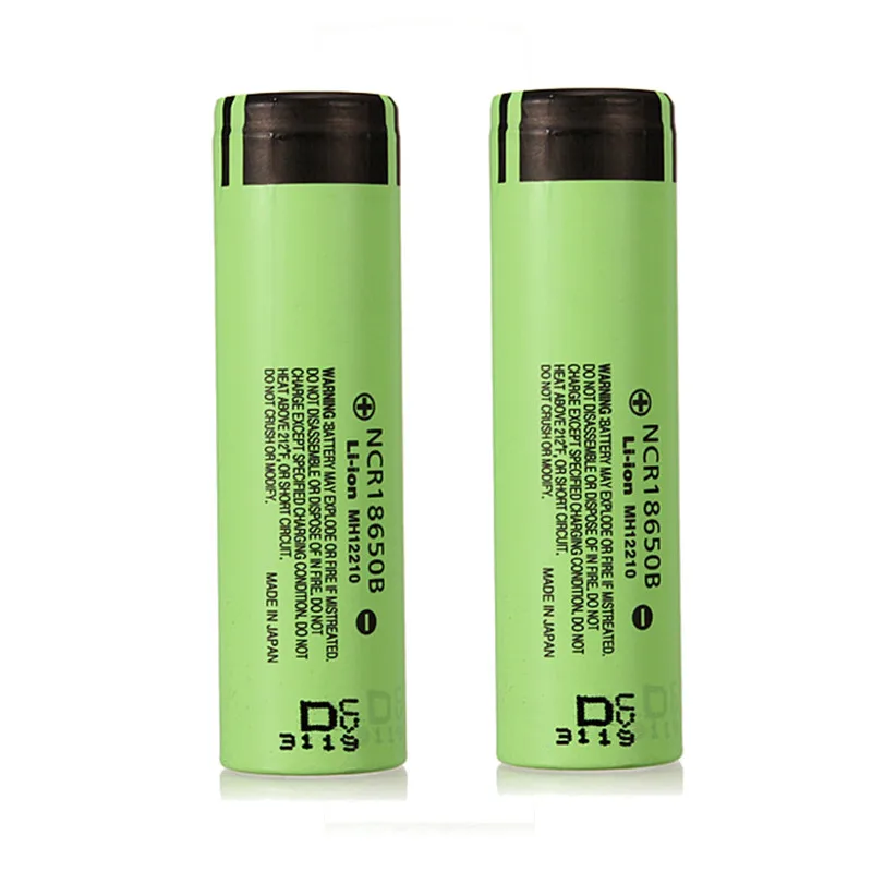 

2pcs NCR18650B 3400mAH 3.7 V Rechargeable Lithium li-ion Battery Plate Head Portable Lighting Accessories for Flashlight Torches
