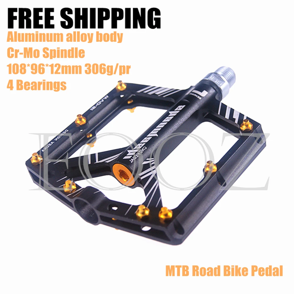 Bicycle 4 Bearings Pedals Aluminum Alloy Bike Pedal Ultra-thin Design MTB Pedal 