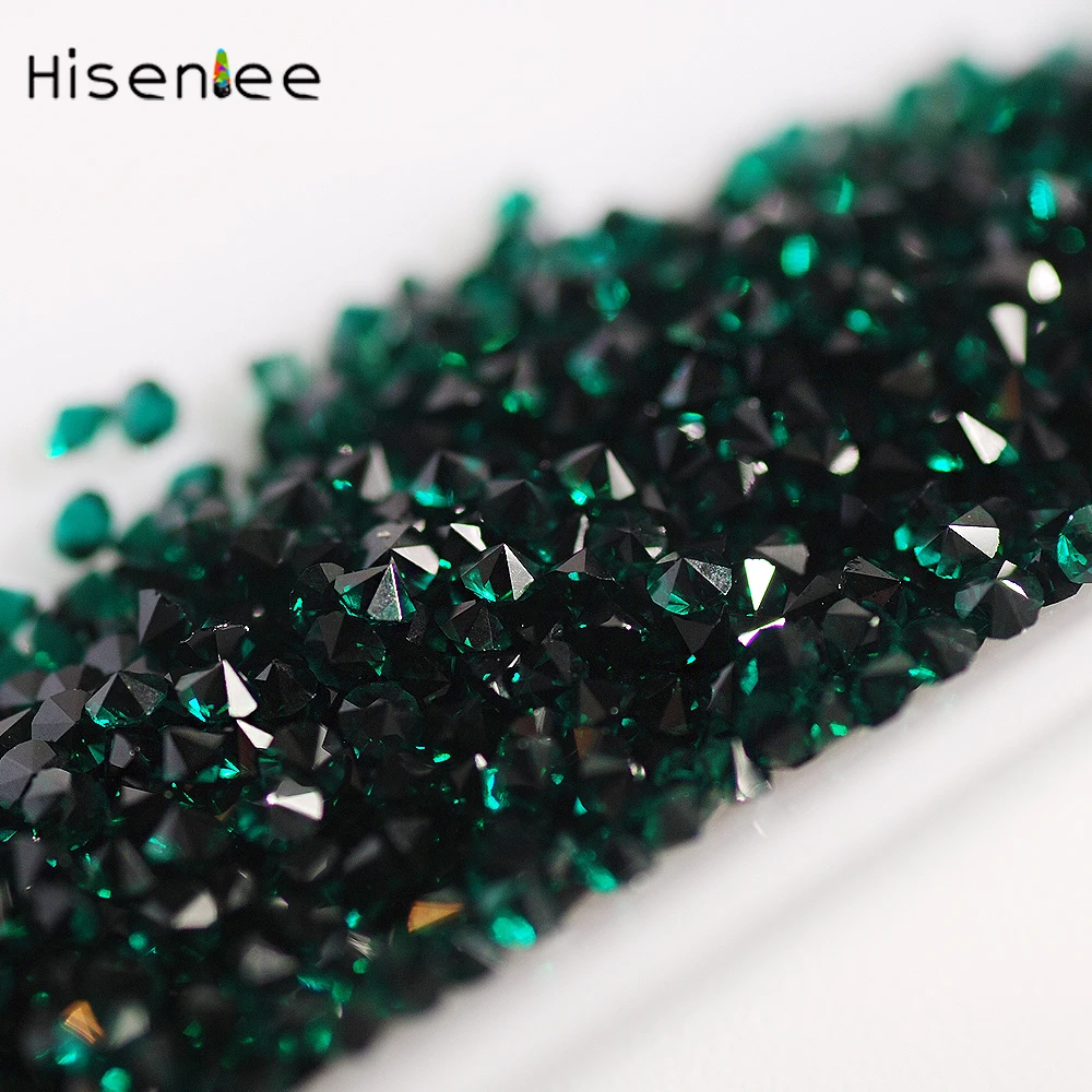 Темно-зеленые стеклянные стразы для дизайна ногтей 1,1 мм, микро алмазные маникюрные мини-стразы для рукоделия 1440 шт