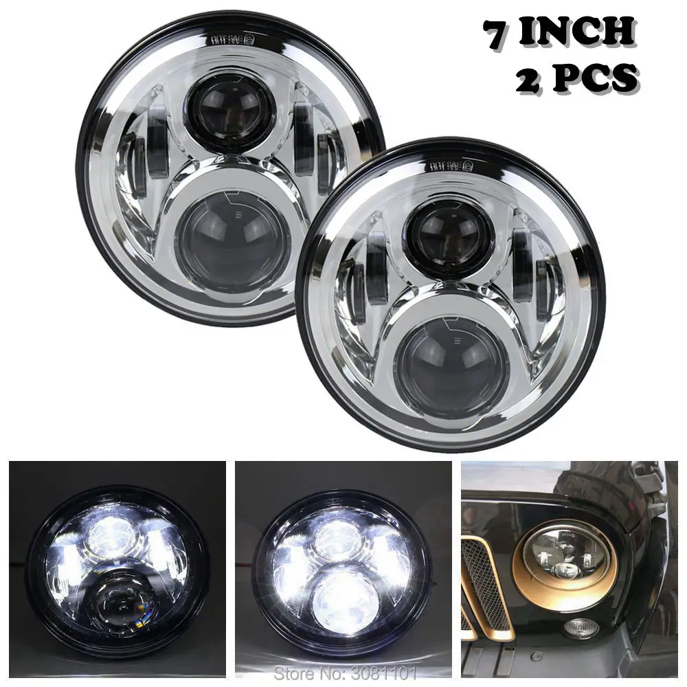 

7"Die-cast Aluminum Housing Waterproof Projector LED Headlight Hi/Lo Beam for Jeep Wrangler JK Unlimited Sport Sahara,Rubicon