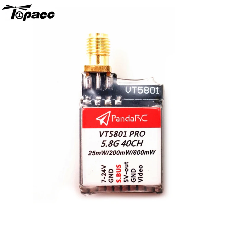 Beste Hot Nieuwe PandaRC VT5801 PRO VT5801Pro 5.8G 40CH 25 mW 200 mW 600 mW Schakelbare 2 KM S. BUS AV VTX FPV Zender