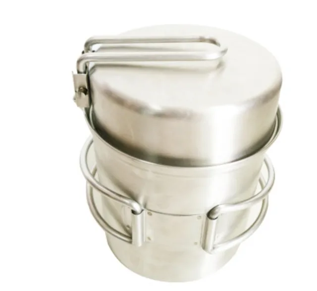 Stainless Steel Camping Cookware set with wood stove Lightweight