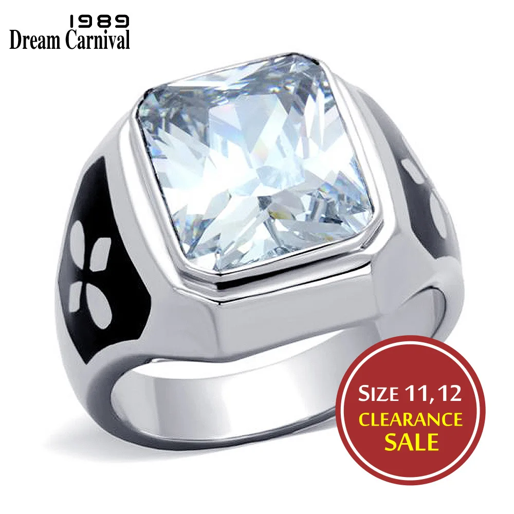 DreamCarnival 1989 Big Discount Clearance Size 11, 12 Big Sizes Rings for Men Women Stainless Steel Classic Bold Design Ring
