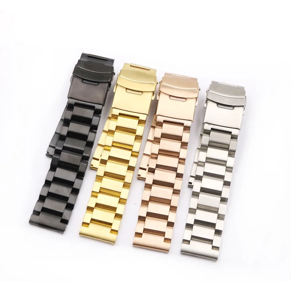 CARLYWET 18 20 22 24mm Silver Gold Black Rose Gold Watch Band For Tag CARRERA Omega Montblanc Panerai Daytona Submariner Tissot