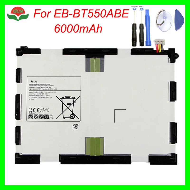6000mAh EB-BT550ABE Battery For Samsung Galaxy Tab A 9.7 SM-T550 T555 P550 6000mAh EB-BT550ABE Battery For Samsung Galaxy Tab A 9.7 SM-T550 T555 P550
