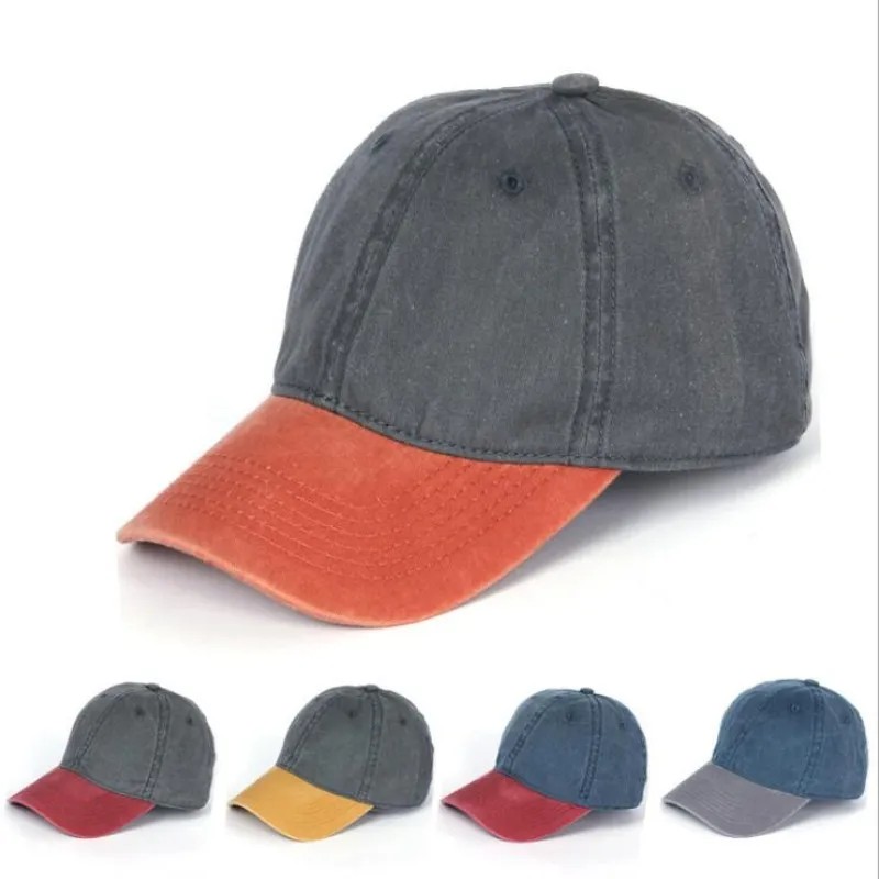 Seioum colores Mezclados Lavados Denim Snapback Sombreros Otoño Del Verano Mujeres de Los Hombres de Golf Gorra de Béisbol Protector Solar Gorra de Beisbol Gorras de Hockey