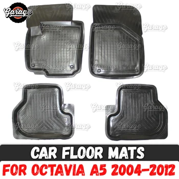 

Car floor mats case for Skoda Octavia A5 2004-2012 rubber 1 set / 4 pcs or 2 pcs accessories protect of carpet decoration