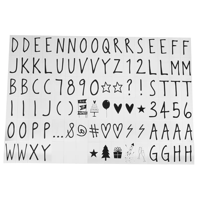 

1Set Cinema Light Box Letters Emoticon fit for A4 A5 Cinematic Lightbox Cinema Letter DIY Bar Home Decor