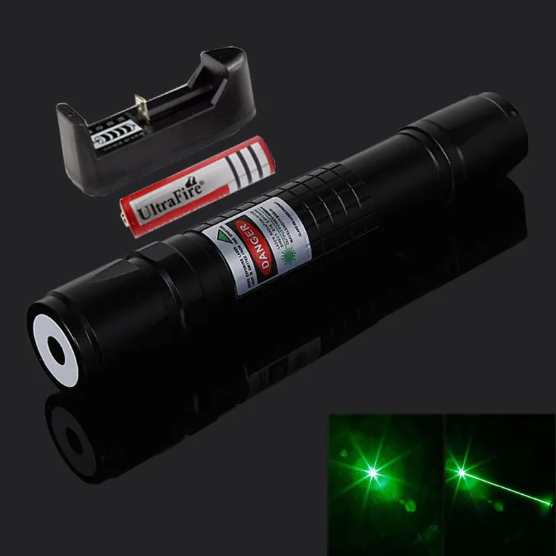 

Green Laser Pointer Pen High Power 532NM Grid Pattern Flashlight Type Bright Single Point Green Laser + 18650 Battery + Charger