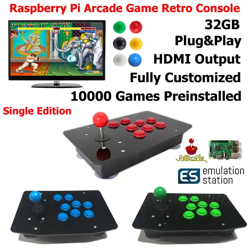 

Raspberry Pi 3 Model B+ B Plus Arcade Game Retro Console Single Edition G3B02