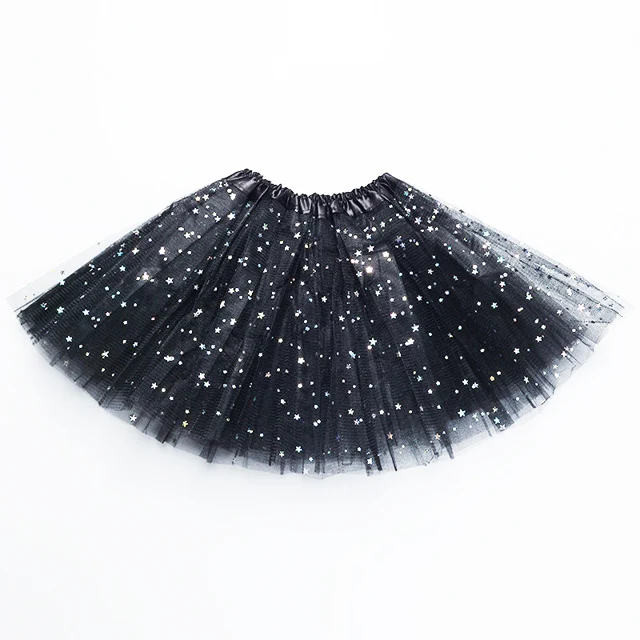 Юбки-пачки для девочек юбка балерины для малышей Детская Пышная юбка из тюля, детская танцевальная балетная юбка для девочек, повседневная юбка ярких цветов для детей возрастом от 2 до 8 лет - Цвет: Black