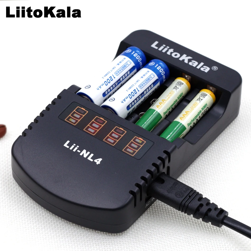 Liitokala Lii-NL4 аккумуляторная батарея 1,2 V AA/AAA NiMH батареи 9V зарядное устройство