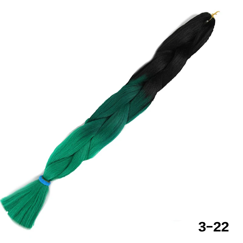 165 г 64 дюйма Три цвета Омбре Xpression косички синтетические волосы для вязания крючком коробка косички brawn зеленый синий желтый синтетические волосы - Цвет: 1B/30HL