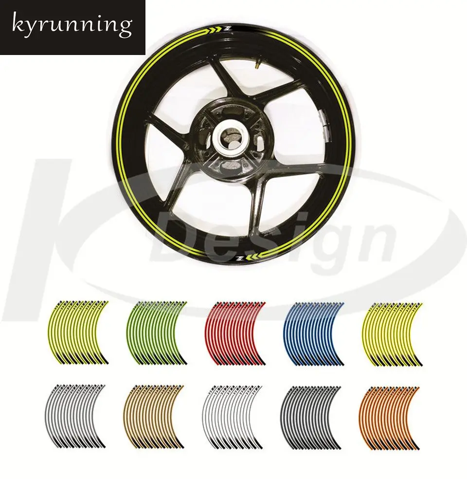 

motorcycle wheel decals Reflective stickers rim stripes Z motorbike for KAWASAKI Z250 Z300 Z650 Z750 Z800 Z900 Z1000 Z1000SX