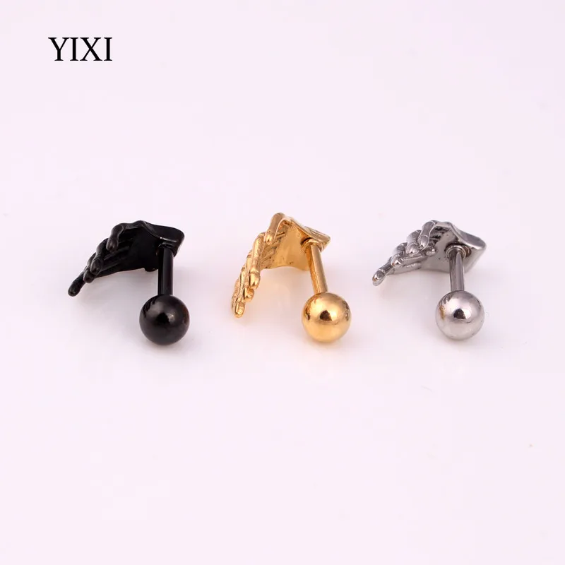Серьги-гвоздики YIXI из хирургической нержавеющей стали