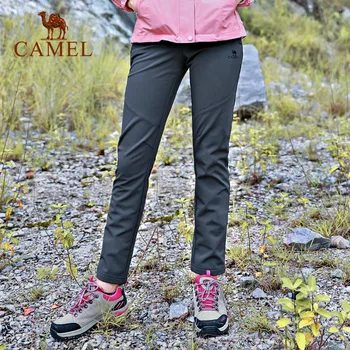 

CAMEL Women Outdoor Hiking Pants Waterproof Windproof Fleece Inner Thermal Sport Climbing Trekking Softshell Trousers