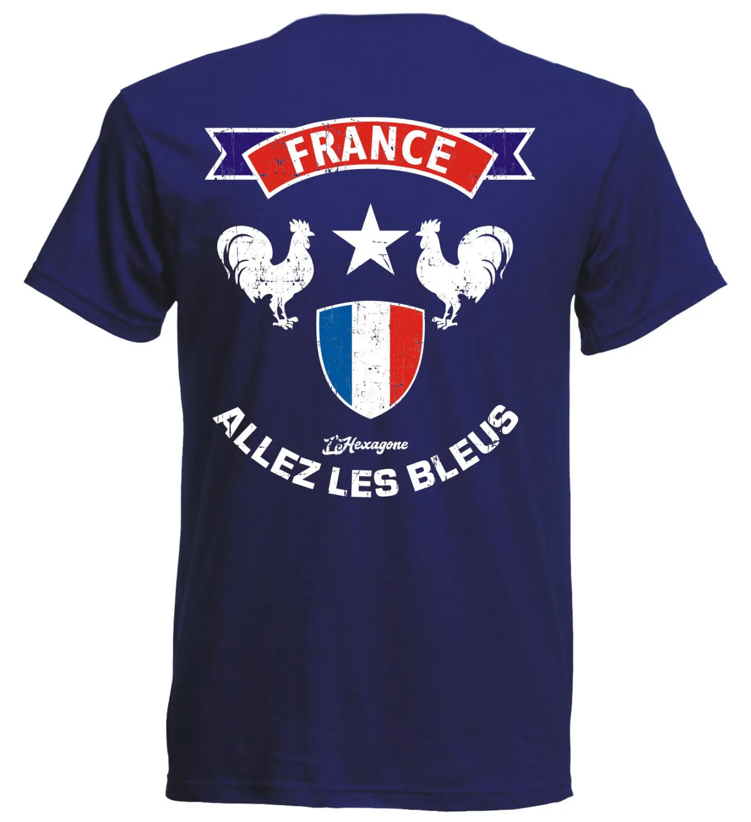 Pure Cotton France Fans t shirt Come On Blue 2018 France T shirts size