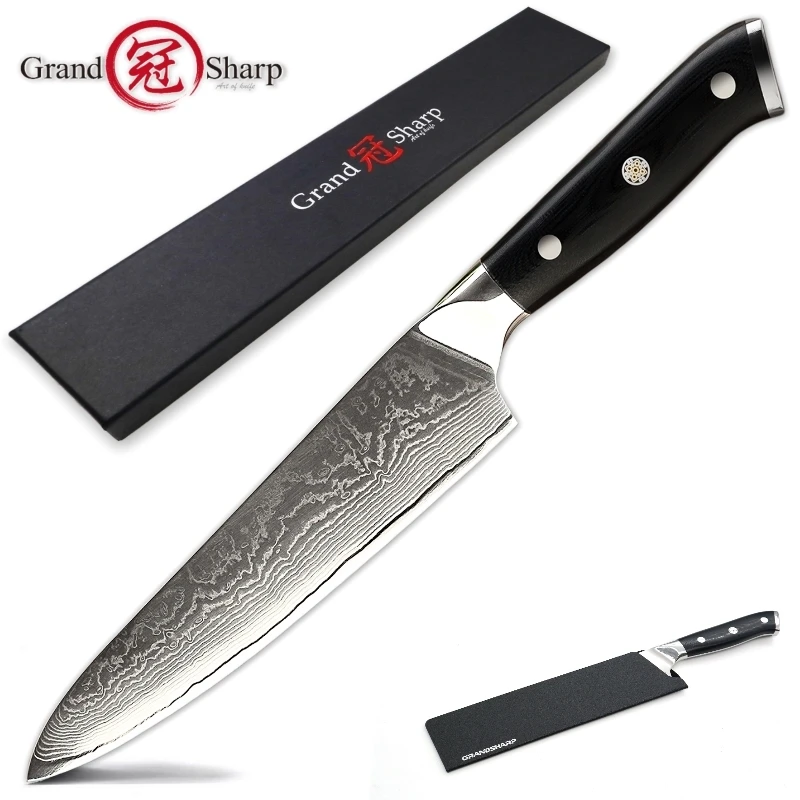 Набор кухонных ножей из дамасской стали 2 шт. нож шеф повара Gyuto vg10 японские