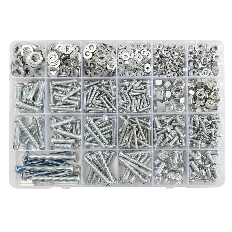 

MTGATHER M3/M4/M5/M6 Galvanized Hex Flat Screw Cross Head Bolt Nuts Washers Set Kit Hot Sale