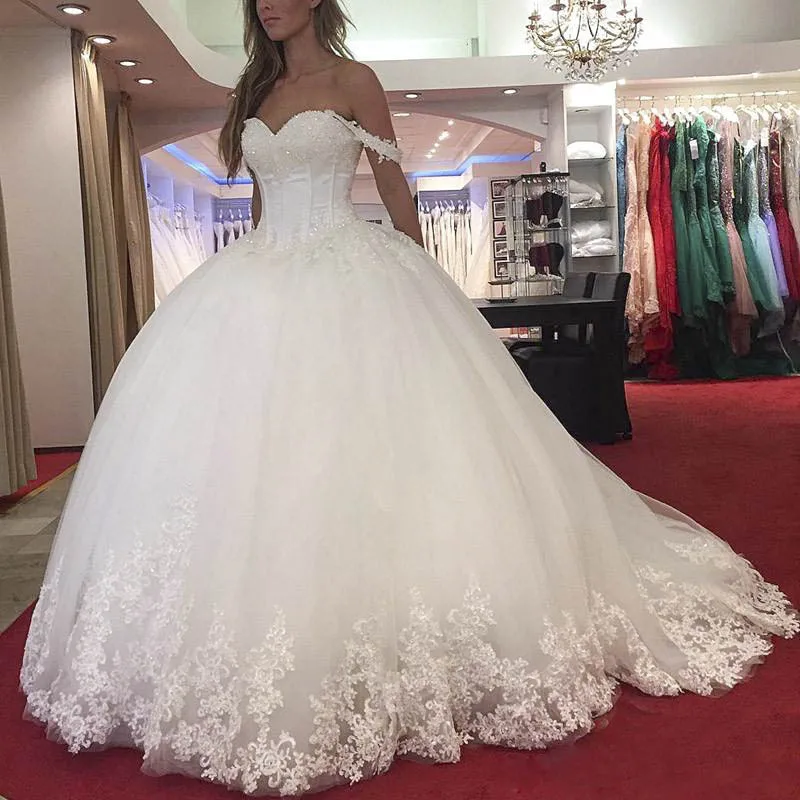 Lover Kiss Vestido De Noiva романтические милые расшитые бисером Свадебные платья Свадебное бальное платье кружево Съемный ремень Brautkleid