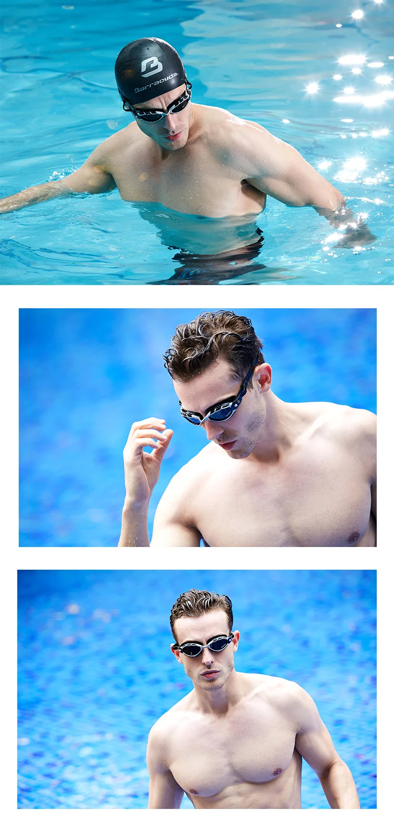 Barracuda поляризованные плавательные очки с антибликовым покрытием изогнутые линзы анти-туман УФ Защита#33975 очки