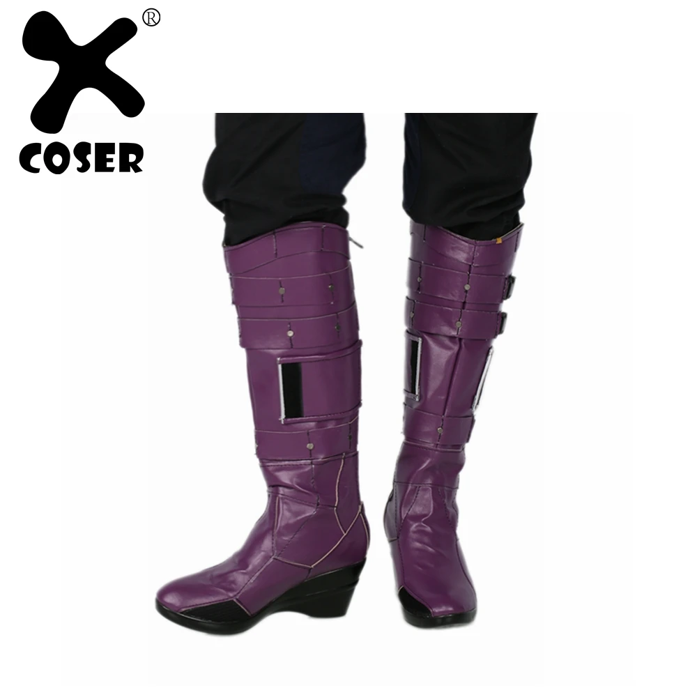 

XCOSER Nebula Boots Deluxe Purple PU Leather Knee-high Boots Guardians of the Galaxy Vol. 2 Nebula Cosplay Costume Prop Shoes