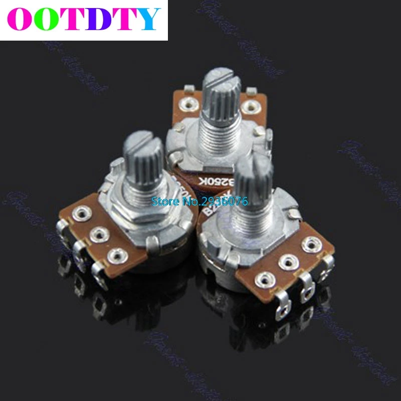 

3 Pcs B250k Guitar Potentiometer Split Shaft Pots Audio Tone Switch Control APR5_30