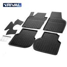 Для Volkswagen Jetta VI 11- Резиновые коврики в салон 5 шт./компл. Rival 65802001