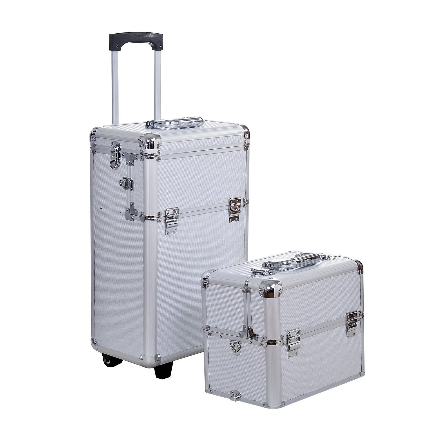 HOMCOM Maletin Maquillaje Profesional 35,5x23x86cm Maleta Trolley 4 Pisos 2  Ruedas Plateado Peluqueria Estetica|Cosmetic Bags \u0026 Cases| - AliExpress