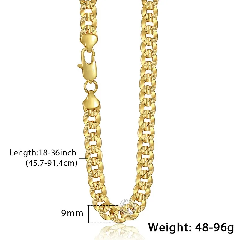 Daiveslee ожерелье для мужчин и женщин цепь панцирное звено серебряные Заполненные ювелирные изделия DLGN57 - Окраска металла: Yellow Gold