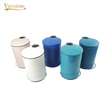 3L 5L Home Trash Can Creative Line Pedal Waste Bin Kitchen Outdoor Sanitary Rubbish Container Metal Garbage Bin Cleaning Tool