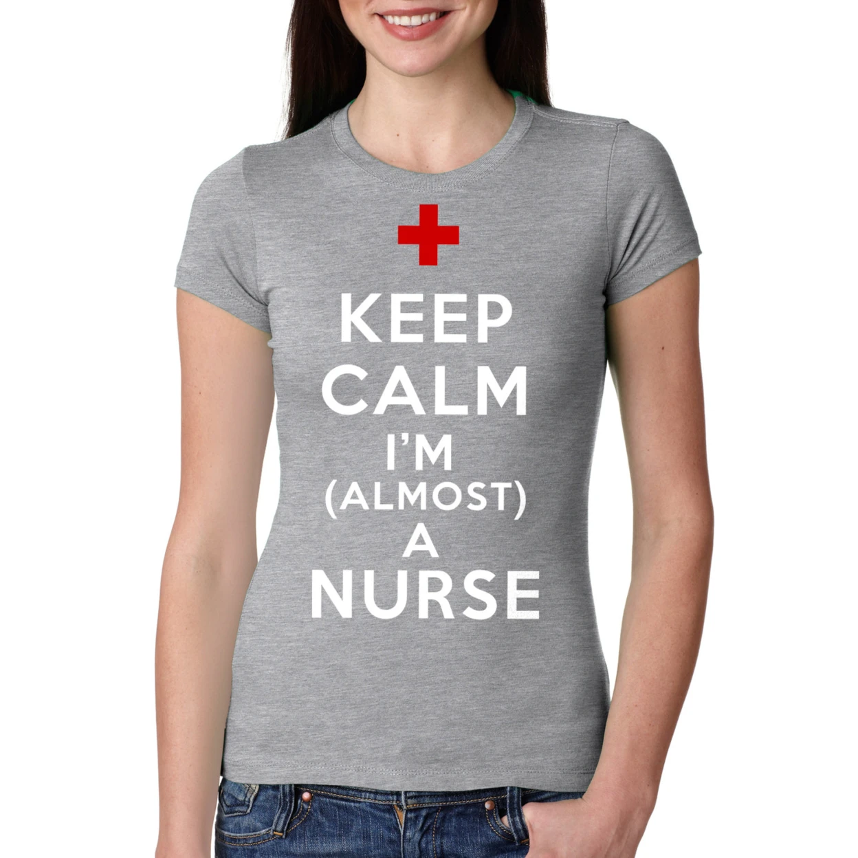 Future Nurse Keep Calm I'm A Almost A Nurse T-shirt Gift For Nursing Student Ladies T-shirt (3)