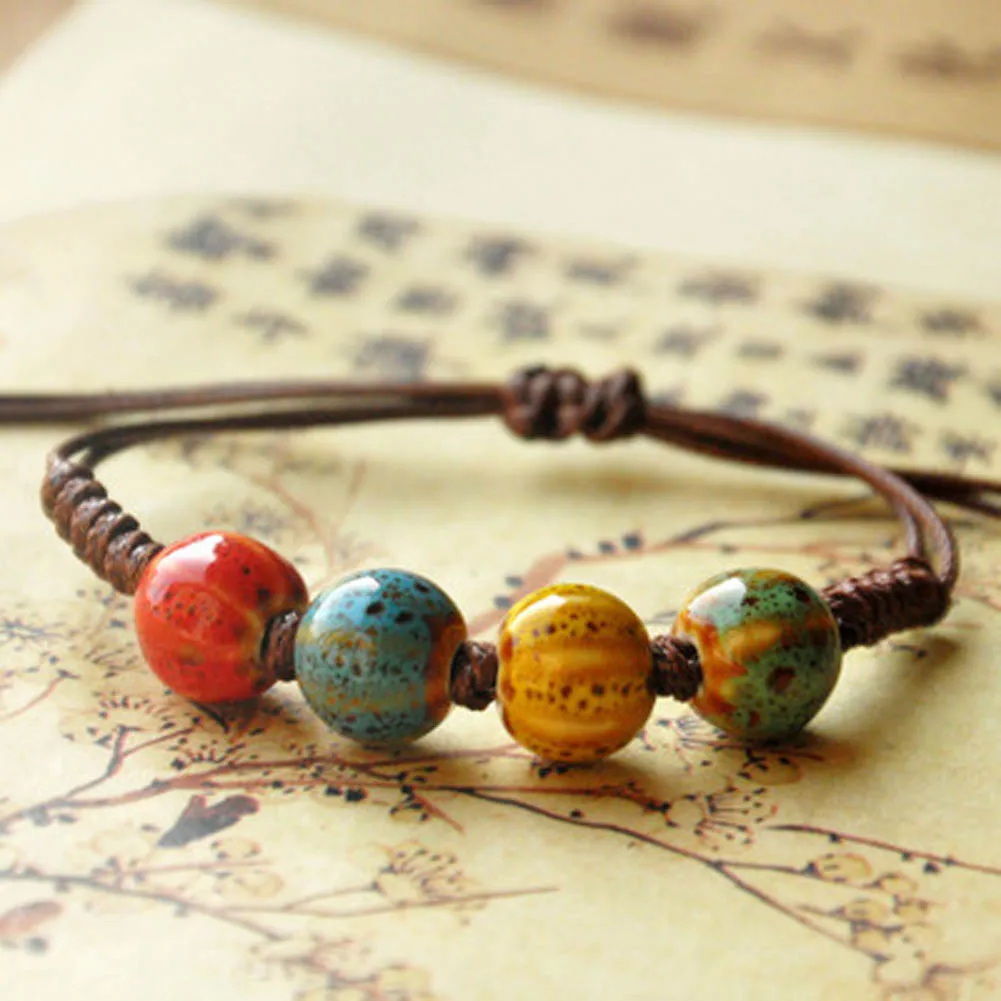 

Vintage Beads Bracelet Handmade Woven Elegant Bracelets & Bangles For Women Men Jewelry Fashion Accessory