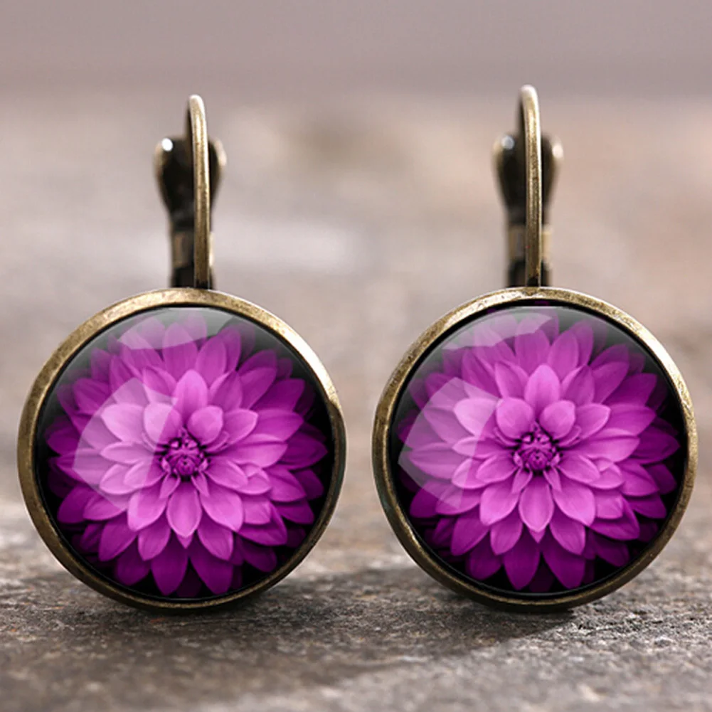 

2 colors 9 styles Women Alloy Henna Time Gem Ear Hook Earring Vintage Jewelry Accessories