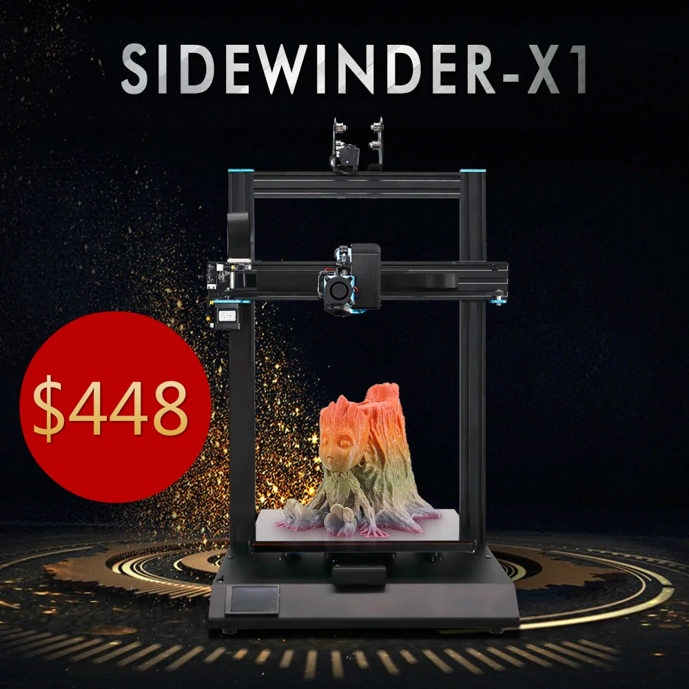 Artillery Sidewinder X1 Ultra Quiet Stepper Driver 300*300*400mm TPU 3D Printer Artillery Sidewinder X1 Ultra Quiet Stepper Driver 300*300*400mm TPU 3D Printer
