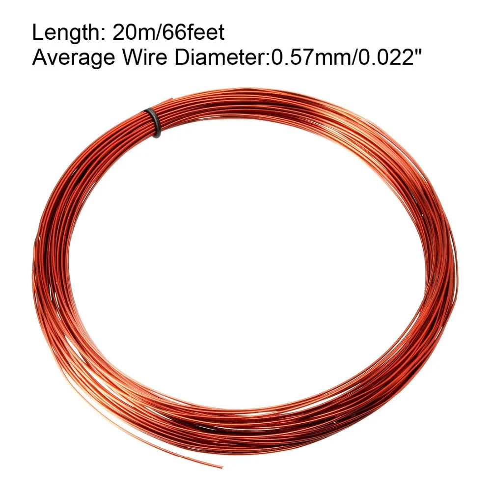 

Uxcell 66' Long 0.57/0.62/0.64/0.67/0.69/0.71/0.77/0.83/0.85/0.95mm Dia Copper Magnet Wire Enameled Winding Coil for Inductors