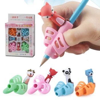 

8PCS Two-Finger Pencil Grip Silicone Baby Learning Writing Correction Tool Device Child Stationery Gift corrector de escritura