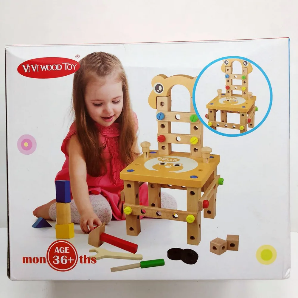 Montessori for kid Children's educational toys Chair designer set of tools wooden toys gifts for Girls Boys shipping from Russia Montessori for kid Children's educational toys Chair designer set of tools wooden toys gifts for Girls Boys shipping from Russia