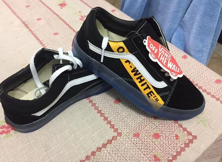 off white x vans old skool custom black