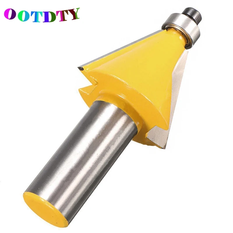 

OOTDTY 1/2" Shank 22.5 Degree Chamfer & Bevel Edging Router Bit Cutter Woodworking