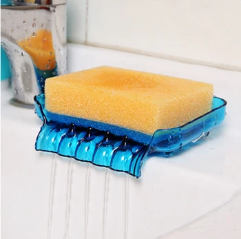 

VEHHE Multicolors Soap Holder Waterfall Shelf Slef Drain Shelves Kitchen Sink Sponge Box Bathroom Accessory Dish Container